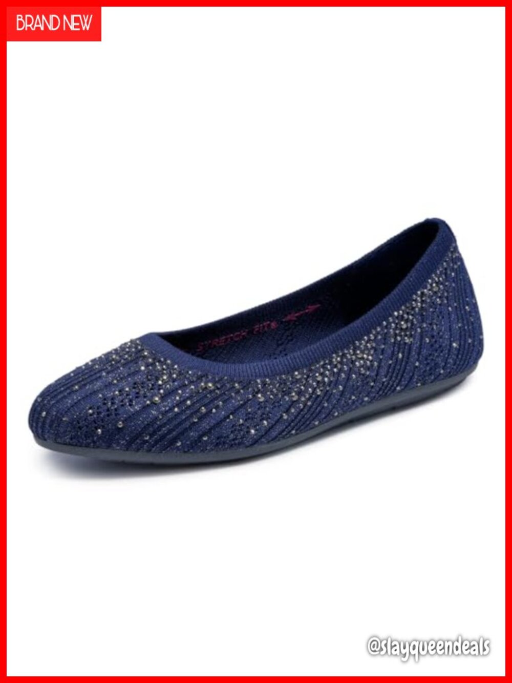 Skechers Cleo 2.0 Glitzy Daze Women's Flats Slip-On Sparkle Knit Comfort Shoes